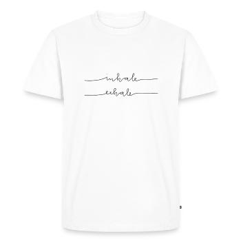 Inspire Expire - T-shirt Premium bio Homme - blanc - Devant - Nico (187cm)