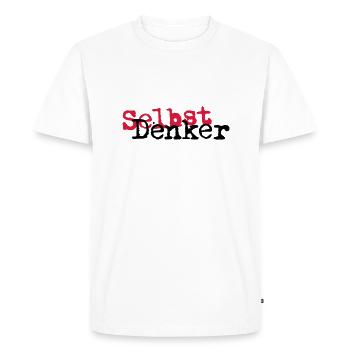 Auto-penseur 2c changement de couleur possible - T-shirt Premium bio Homme - blanc - Devant - Nico (187cm)