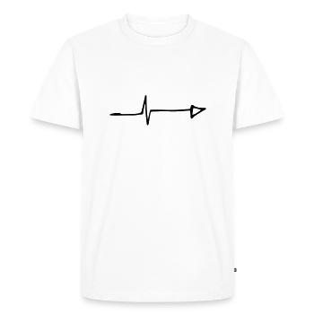 flèche droite battement de coeur flèches - T-shirt Premium bio Homme - blanc - Devant - Nico (187cm)