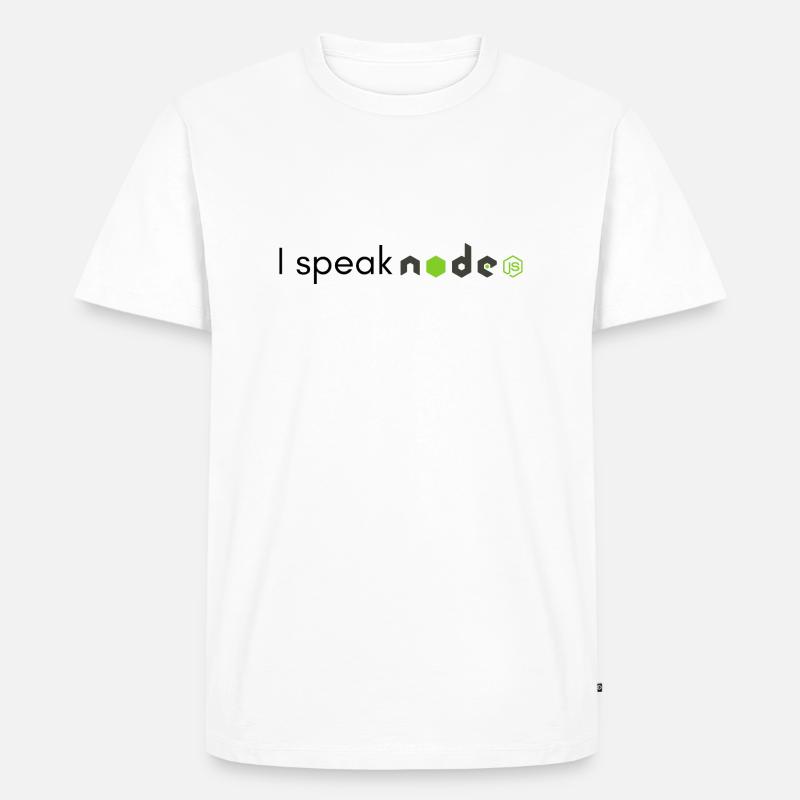 I speak Node.js - Männer Premium Bio T-Shirt - Weiß