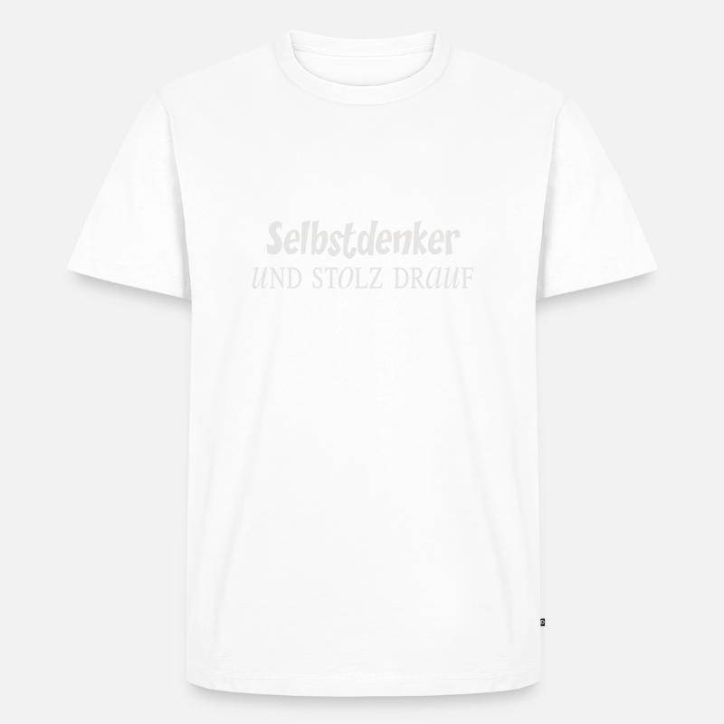 selbstdenker hell 2 - Männer Premium Bio T-Shirt - Weiß