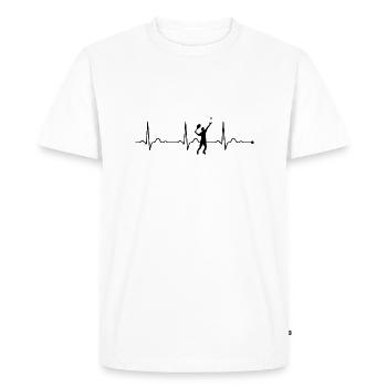 Tennis Heartbeat Entraîneur de tennis - T-shirt Premium bio Homme - blanc - Devant - Nico (187cm)