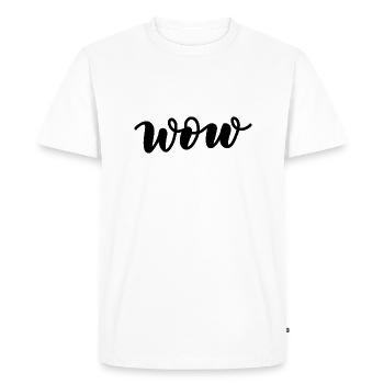 wow lettrage - T-shirt Premium bio Homme - blanc - Devant - Nico (187cm)