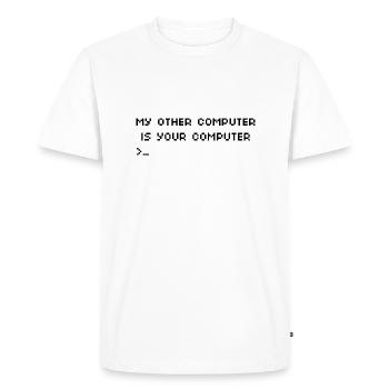 Mon autre ordinateur est ton ordinateur Hacking - T-shirt Premium bio Homme - blanc - Devant - Nico (187cm)
