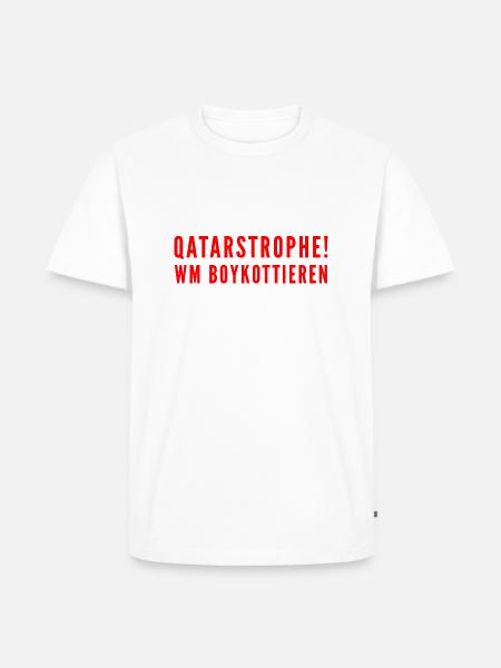 Qatar Katastrophe - Männer Premium Bio T-Shirt - Weiß