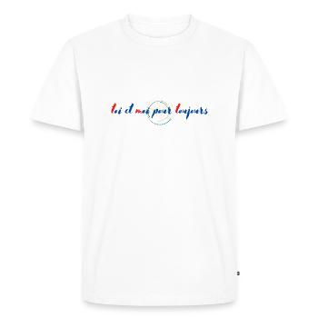 toi et moi pour toujours - T-shirt Premium bio Homme - blanc - Devant - Nico (187cm)