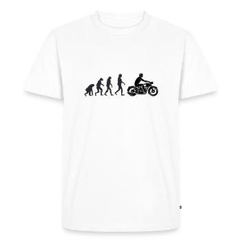 Biker - Human evolution - Men's Premium Organic T-Shirt - white - Front - Nico (187cm)