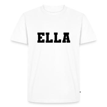 Name - Ella - Men's Premium Organic T-Shirt - white - Front - Nico (187cm)