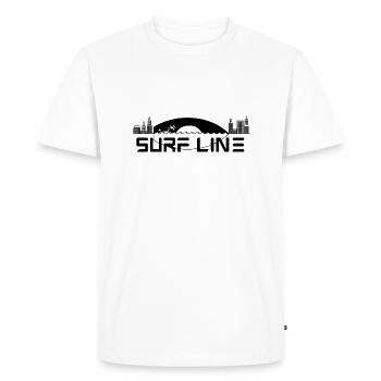 Surfline 3 Black version - T-shirt Premium bio Homme - blanc - Devant - Nico (187cm)