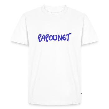 PAPOUNET. PAPA. FÊTE DES PÈRES. BONNE FÊTE PAPA - T-shirt Premium bio Homme - blanc - Devant - Nico (187cm)