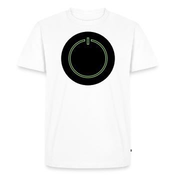 Bouton d’alimentation - T-shirt Premium bio Homme - blanc - Devant - Nico (187cm)