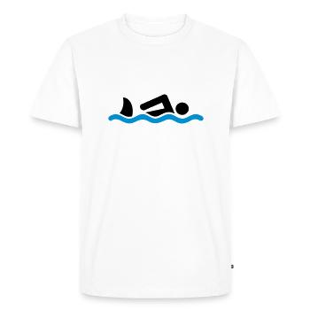 schwimmen - Men's Premium Organic T-Shirt - white - Front - Nico (187cm)
