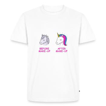 Makeup unicorn t-shirt gift idea birthday - Men's Premium Organic T-Shirt - white - Front - Nico (187cm)