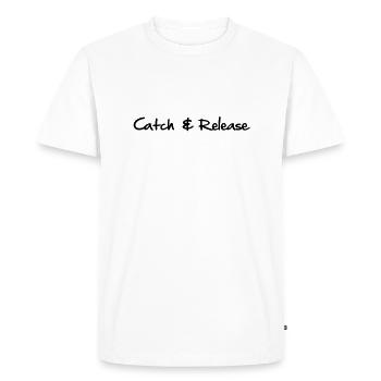 as7_cr - Men's Premium Organic T-Shirt - white - Front - Nico (187cm)
