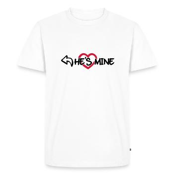He's mine - Men's Premium Organic T-Shirt - white - Front - Nico (187cm)