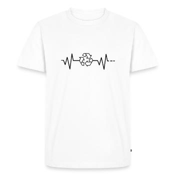 Heartbeat - Recycle Environment Nature Garbage Protection - Men's Premium Organic T-Shirt - white - Front - Nico (187cm)