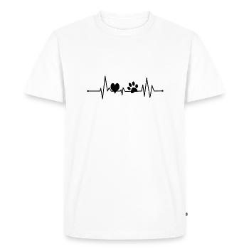 Coeur d’impression de patte pour tous les amoureux d’animal/chat/chien d’animal familier - T-shirt Premium bio Homme - blanc - Devant - Nico (187cm)