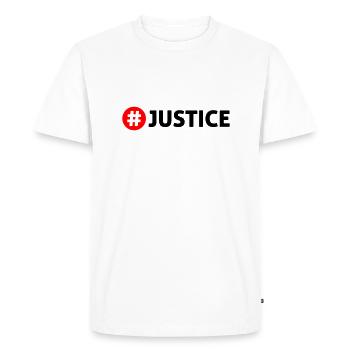 Justice - Men's Premium Organic T-Shirt - white - Front - Nico (187cm)