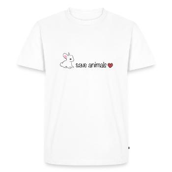 sauver les animaux animal lapin cœur bien-être animal - T-shirt Premium bio Homme - blanc - Devant - Nico (187cm)