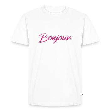 bonjour - T-shirt Premium bio Homme - blanc - Devant - Nico (187cm)