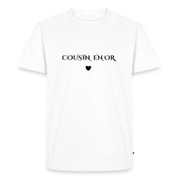 cousin en or - T-shirt Premium bio Homme - blanc - Devant - Nico (187cm)