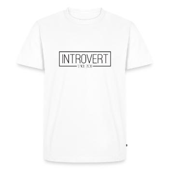 Introverti depuis 2000 noir - T-shirt Premium bio Homme - blanc - Devant - Nico (187cm)
