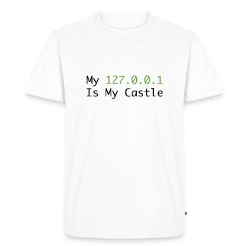 My 127.0.0.0.1 Is My Castle - T-shirt Premium bio Homme - blanc - Devant - Nico (187cm)
