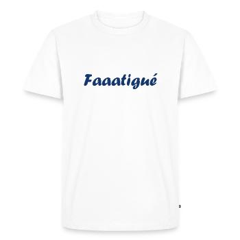 Fatigué - T-shirt Premium bio Homme - blanc - Devant - Nico (187cm)