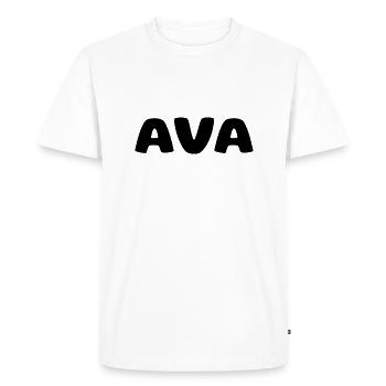 Name - Ava - Men's Premium Organic T-Shirt - white - Front - Nico (187cm)