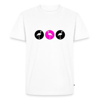 Flamants roses Design 2 - T-shirt Premium bio Homme - blanc - Devant - Nico (187cm)