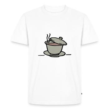 thé tea breakfast fruehstueck café coffee109 - T-shirt Premium bio Homme - blanc - Devant - Nico (187cm)