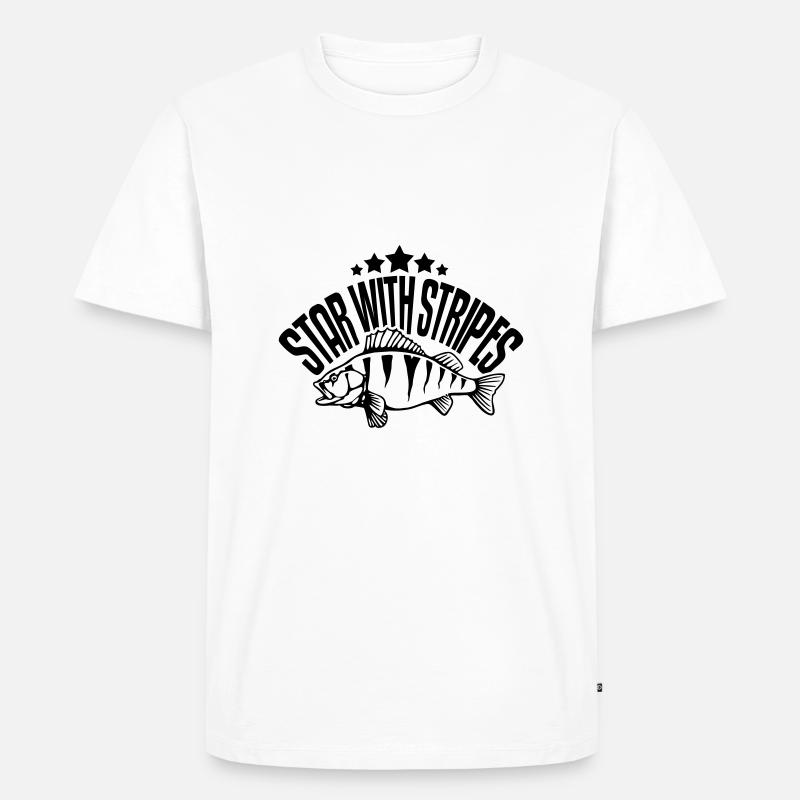 Star With Stripes - Männer Premium Bio T-Shirt - Weiß