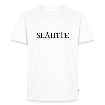 Slainte texte de - T-shirt Premium bio Homme - blanc - Devant - Nico (187cm)
