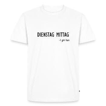Mardi midi - T-shirt Premium bio Homme - blanc - Devant - Nico (187cm)
