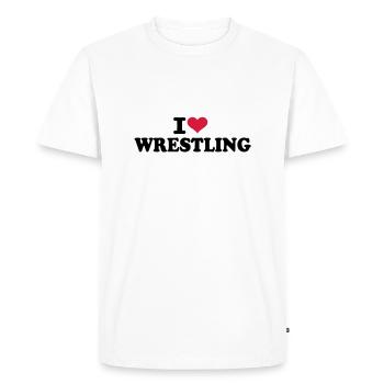 I love Wrestling - T-shirt Premium bio Homme - blanc - Devant - Nico (187cm)