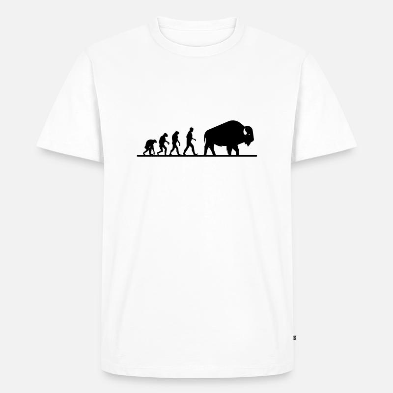 büffel evolution - Männer Premium Bio T-Shirt - Weiß