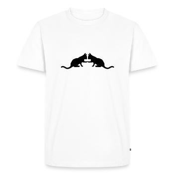 Silhouette 2 cute cats - Men's Premium Organic T-Shirt - white - Front - Nico (187cm)