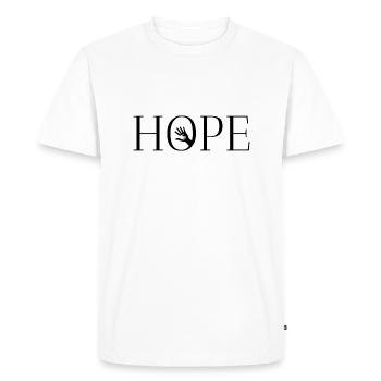espoir main dans la main - T-shirt Premium bio Homme - blanc - Devant - Nico (187cm)