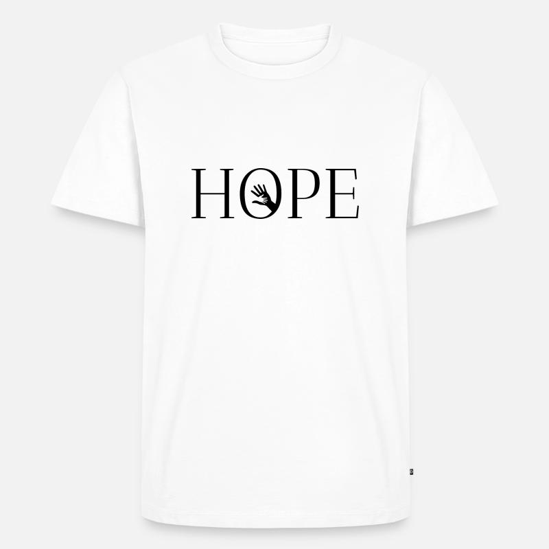Hand in Hand hoffen - Männer Premium Bio T-Shirt - Weiß