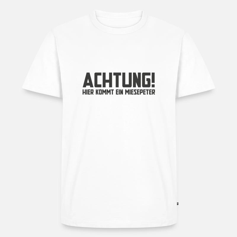 Miesepeter - Männer Premium Bio T-Shirt - Weiß