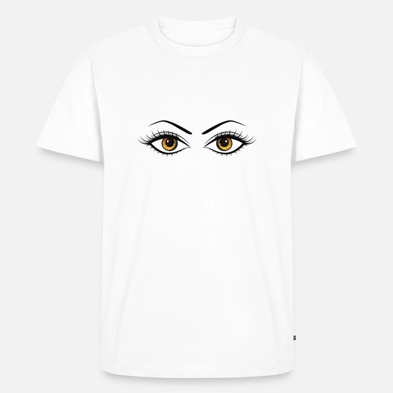 braune Augen - Männer Premium Bio T-Shirt - Weiß