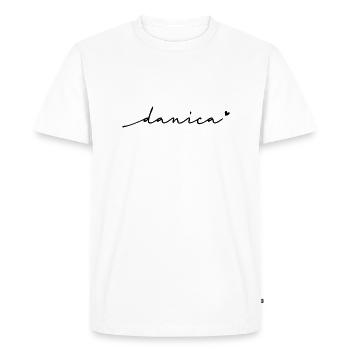 Nom cursif de Danica - T-shirt Premium bio Homme - blanc - Devant - Nico (187cm)