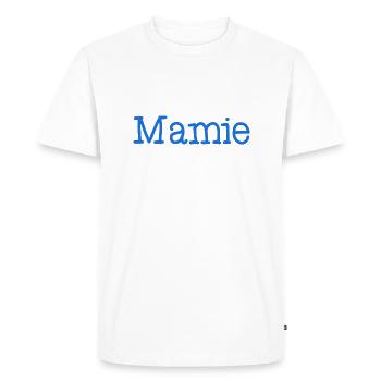 MAMIE. FÊTE DES MÈRES. BONNE FÊTE MAMIE. JE T'AIME - T-shirt Premium bio Homme - blanc - Devant - Nico (187cm)
