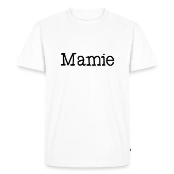MAMIE. FÊTE DES MÈRES. BONNE FÊTE MAMIE. JE T'AIME - T-shirt Premium bio Homme - blanc - Devant - Nico (187cm)