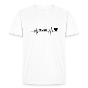 Amour - T-shirt Premium bio Homme - blanc - Devant - Nico (187cm)