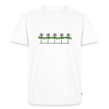 Five Pretty Daisies 5 Flowers Decorative Row - Men's Premium Organic T-Shirt - white - Front - Nico (187cm)