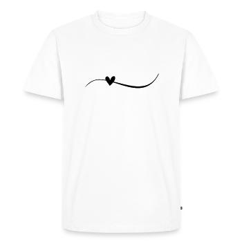 Ligne avec cœur - T-shirt Premium bio Homme - blanc - Devant - Nico (187cm)