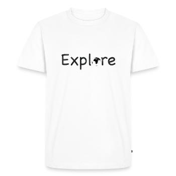 Explores - Men's Premium Organic T-Shirt - white - Front - Nico (187cm)