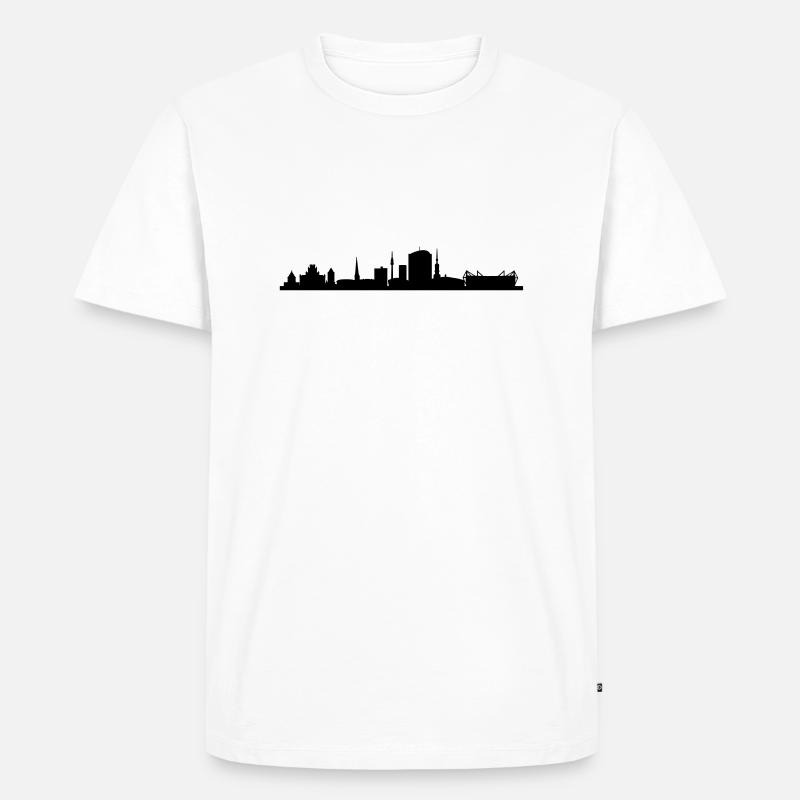 Skyline Dortmund - Männer Premium Bio T-Shirt - Weiß