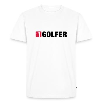 golf__2__f2 - T-shirt Premium bio Homme - blanc - Devant - Nico (187cm)